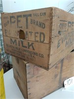 Pet Evaporated Milk Crate and Unmarked Crate