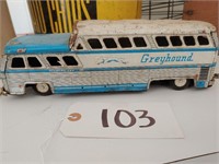 Greyhound Bus Metal Toy, Vintage