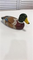 Painted duck figure,  base material wood