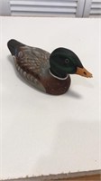 Carved mallard duck 8”long carved by D&J Fuller