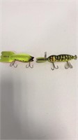 Two lures Fred Arbgast mud dog lure & bomber