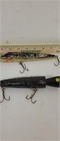 Wooden hand painted glittered large lures muskey