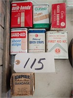 Vintage Bandage tins and Boxes