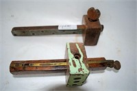 2 Scribes,  one adjustable end, other metal plates