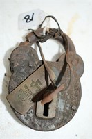 Padlock with key " Improverd tumbler lock "