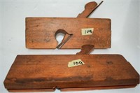 2 Wooden moulding planes, one is "Mathison"