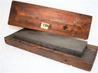 Sharpening oil stone in wooden box