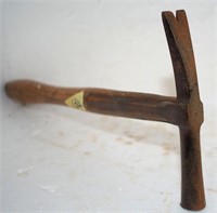 Unusual tack hammer with hickory handle