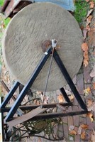 Large Sandstone sharpening wheel in stand