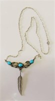 Signed West Coast Navajo Sterling Silver Necklace