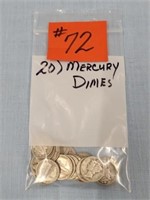 (20) Mercury Dimes