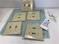 5 Cream Color Double Light Switch New Covers