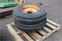 Pair of tractor front tires w/weights