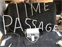 Neon Sign "Time Passage" with tranformer