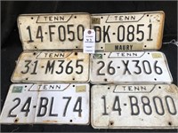 6 Tennessee License Plates