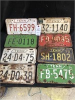 8 Tennessee License Plates (1958-1974)