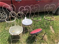 6 Sweetheart Metal Chairs (1 broken down)