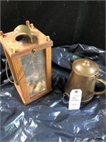 Copper Coffe Pot & Wooden Candle Holder