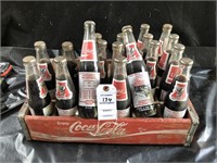 Wood Coke Case with 18 Bear Bryant Bottles