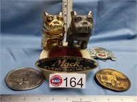 MACK TRUCK HOOD ORNAMENTS, BELT BUCKLES & EMBLEMS