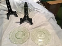 Hocking Glass Roulette Green Plates