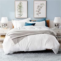 Bedsure White Duvet Cover Set King Size with