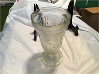 Footed Clear Iris Vase