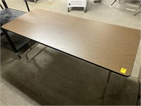 6' x 30" Wooden Folding Table