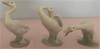 899 - TRIO OF LLADRO GEESE MAX 5"H