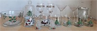 899 - HOLIDAY GLASSWARE, BOWL, JAR, CANDLEHOLDER