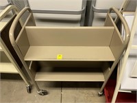 2-Tier Rolling Cart w/ Divided Shelves