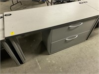 60"L x 24"W Metal Desk w/ 2 Lateral File Drawer