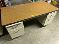60" Metal Desk w/ Wooden Top