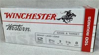 (100) Winchester Western 12GA game and target ammo