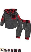 Baby Plaid Hoodie and Pants Clothes Set