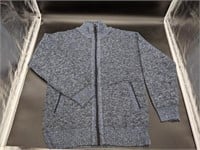 Mens Lined Blue Full Zip Sweater
