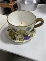 Decorative Ceramic Cup w/Saucer-Large