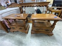 Pair Wooden Night Stands 28"L x 16"W x 25"H