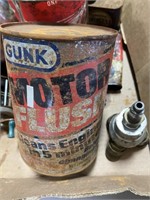 Vintage Metal Cans, Reel, Weight & Glass Hat
