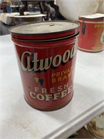 Old Atwood's Private Brand Metal Coffee Can