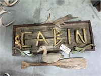 Cabin Sign w/Oars