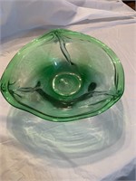 Green Blown Glass Bowl