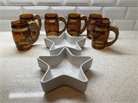 A Group of Western-theme Tankards & Star Dishes