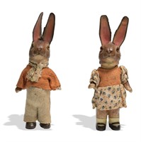 Pair of German Windup Rabbits