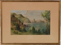 Watercolor, Coastal Scene, W H Shapland