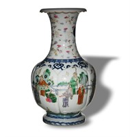 Chinese Vase w/ Scholars and Cranes, 20th C#