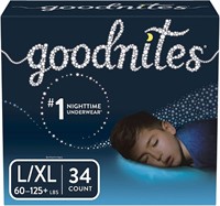 L/X-L, 34Ct Goodnites Bedwetting Underwear Boys