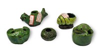 5 Chinese Green Glazed Water Coupes, 19th C#