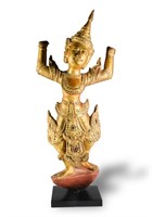 19th Century Thai or Burmese Gilt Wood Figure