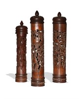 Group of 3 Chinese Bamboo Parfumiers, Modern